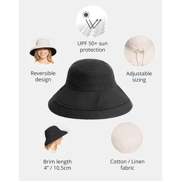 Women\'s UPF 50+ Sun Hat Packable Reversible Wide Brim UV Travel Accessory main image 6
